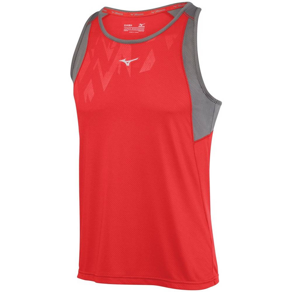 Camisolas de Alças Mizuno Singlet Alpha Vent - Homem - Vermelhas - BWRAX8492